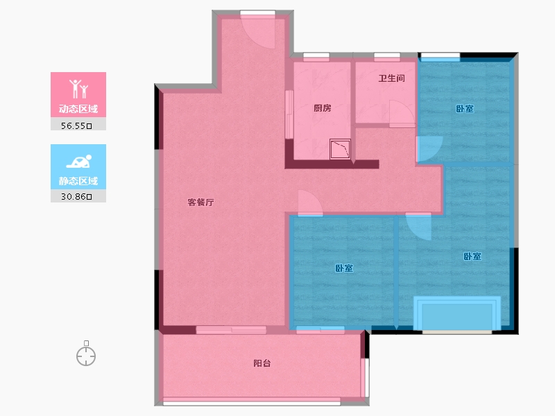 安徽省-合肥市-兴港和昌云庭-78.00-户型库-动静分区