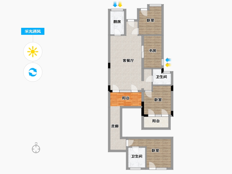 浙江省-湖州市-绿城晓荷江南-97.00-户型库-采光通风