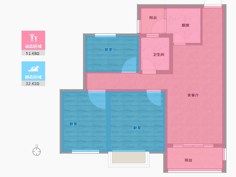 安徽省-芜湖市-信德悦城-74.50-户型库-动静分区