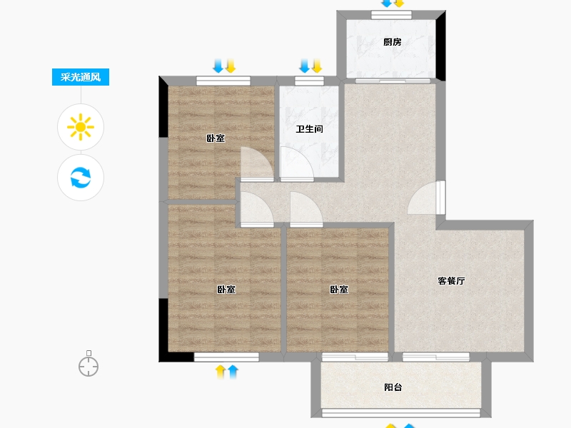 浙江省-湖州市-汎港润合-70.01-户型库-采光通风