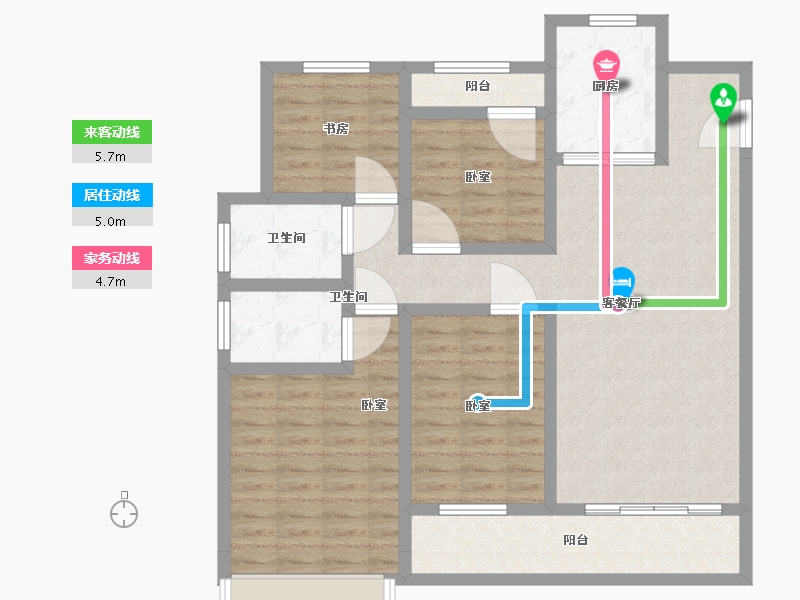 浙江省-温州市-招商德信·博悦湾-103.00-户型库-动静线