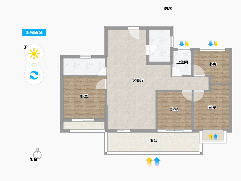 福建省-莆田市-大唐三盛·国韵世家-94.00-户型库-采光通风