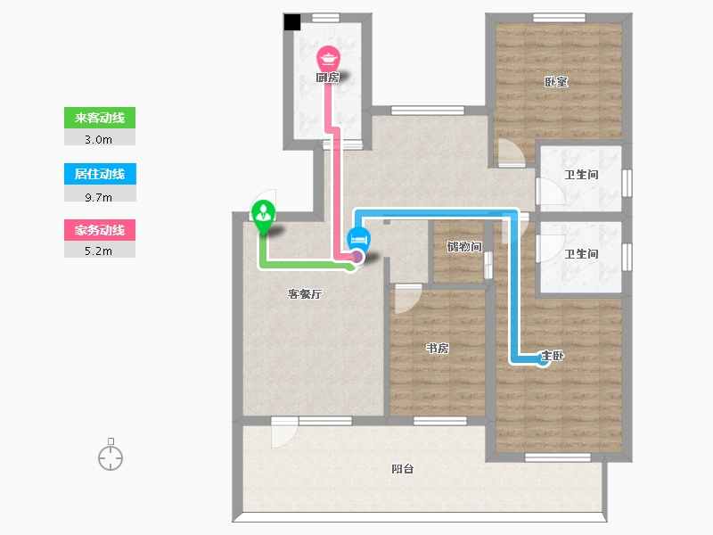 山东省-烟台市-状元府-99.55-户型库-动静线