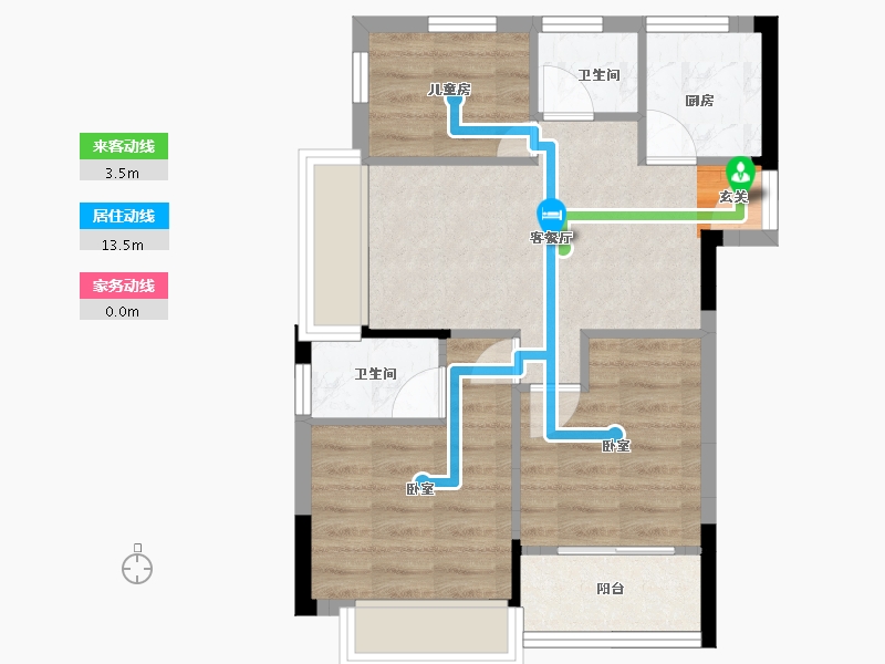 浙江省-嘉兴市-吉翔欣隆府-51.60-户型库-动静线