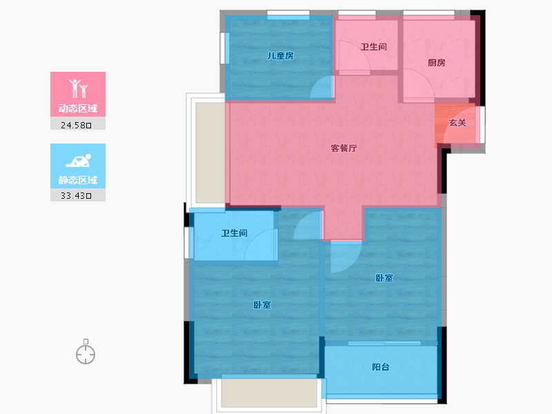 浙江省-嘉兴市-吉翔欣隆府-51.60-户型库-动静分区