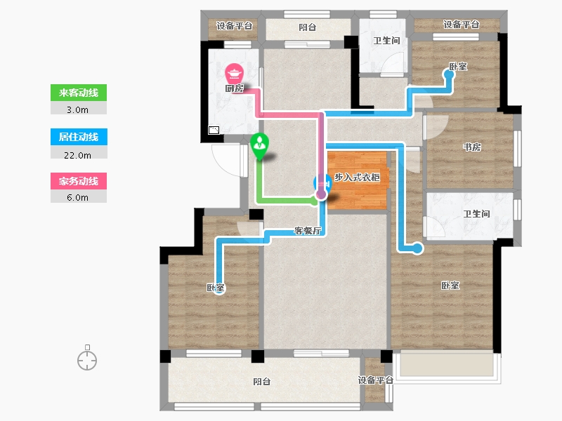 浙江省-衢州市-华达金茂府-101.90-户型库-动静线