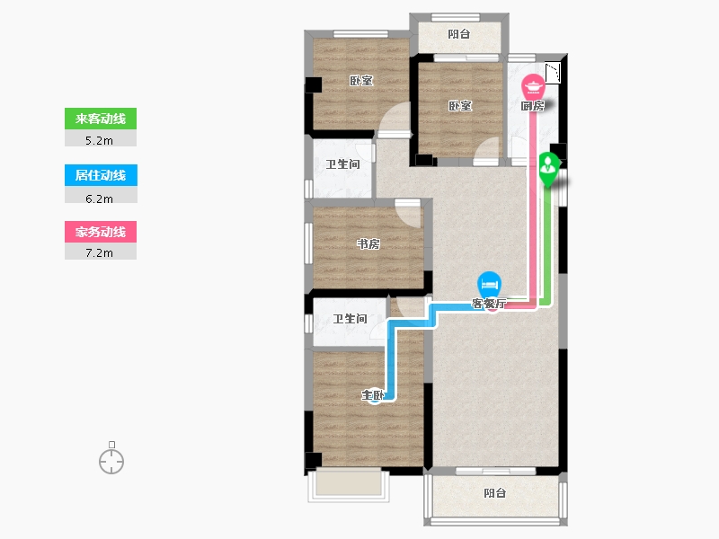 福建省-泉州市-禹洲溪山墅-98.00-户型库-动静线