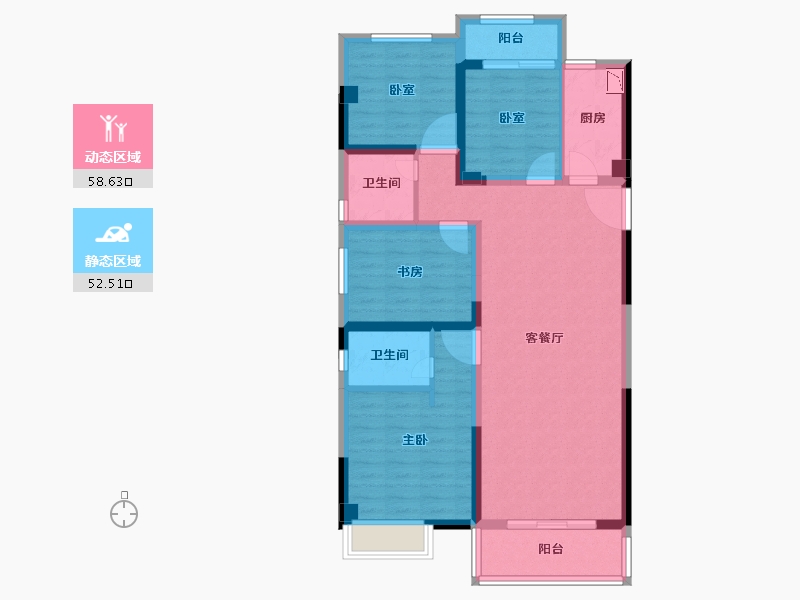 福建省-泉州市-禹洲溪山墅-98.00-户型库-动静分区