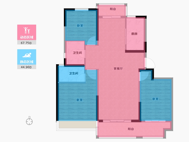 河南省-郑州市-银基国际旅游度假区-101.00-户型库-动静分区