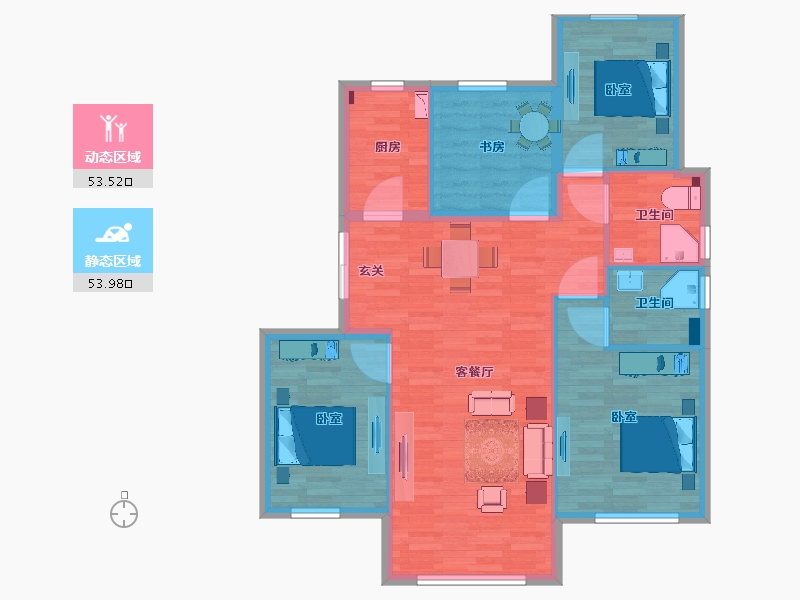 辽宁省-大连市-保利梧桐语-97.79-户型库-动静分区