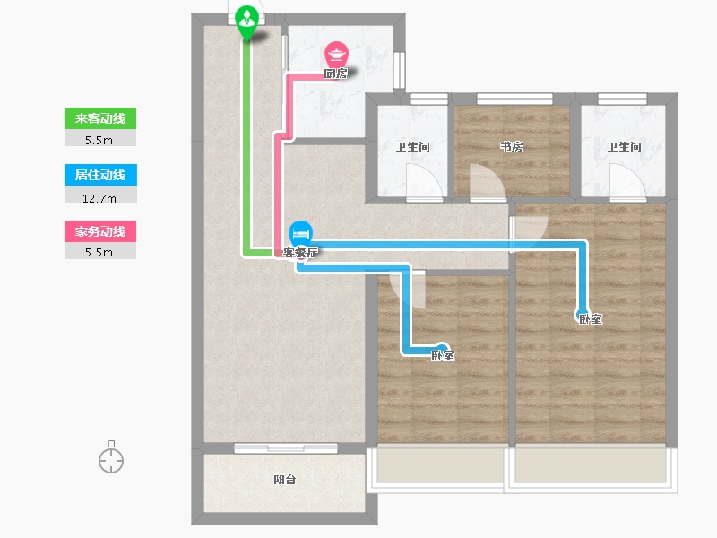 浙江省-湖州市-保利·堂悦-79.38-户型库-动静线