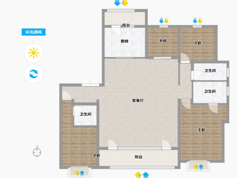 山东省-青岛市-海尔产城创奥园翡翠云城-174.01-户型库-采光通风