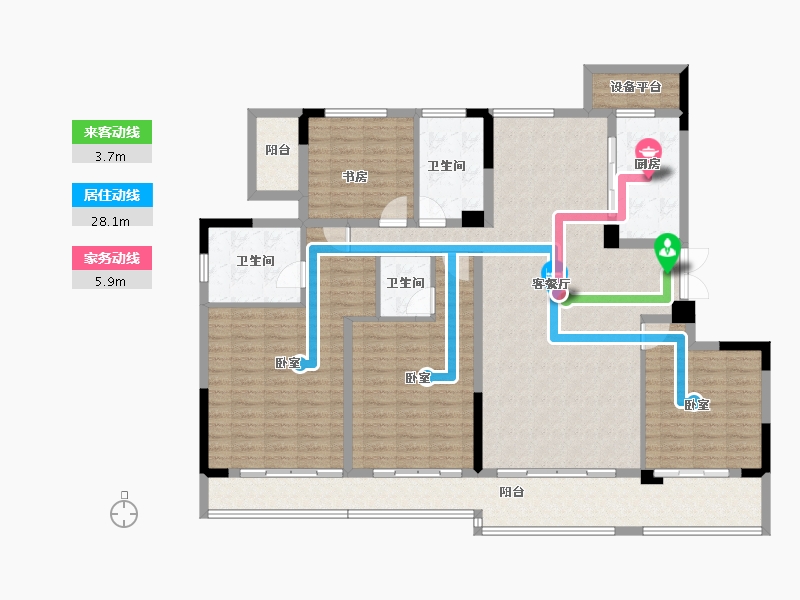 浙江省-绍兴市-金昌樾府-160.40-户型库-动静线