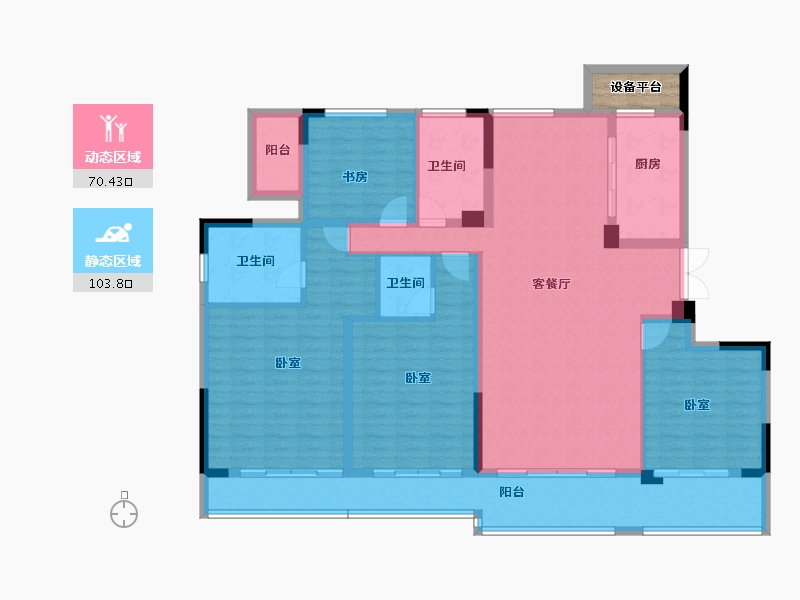 浙江省-绍兴市-金昌樾府-160.40-户型库-动静分区