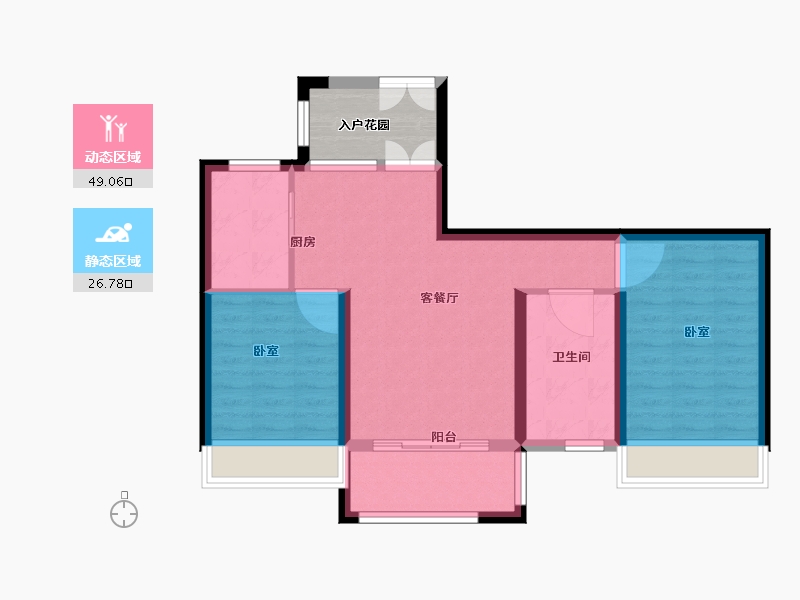 浙江省-绍兴市-杭州湾世纪城-73.00-户型库-动静分区