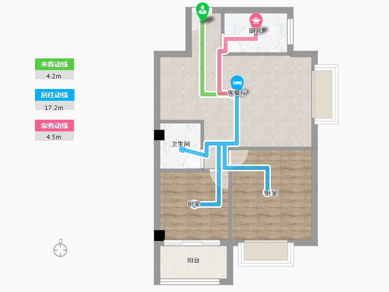 福建省-漳州市-金凯花园-57.04-户型库-动静线