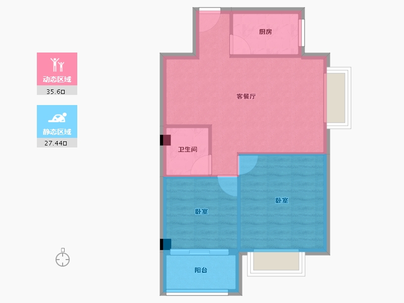 福建省-漳州市-金凯花园-57.04-户型库-动静分区