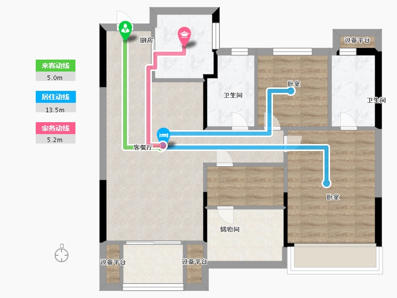 浙江省-温州市-德信东宸里-70.99-户型库-动静线