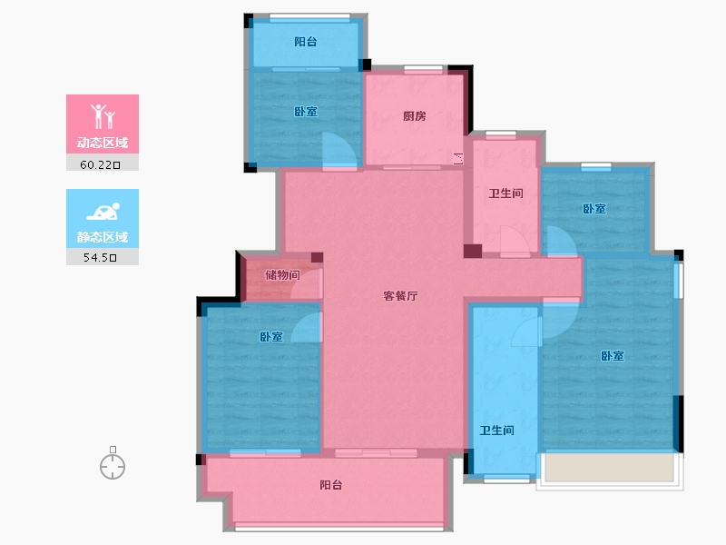 浙江省-舟山市-广宇锦澜府邸-103.01-户型库-动静分区