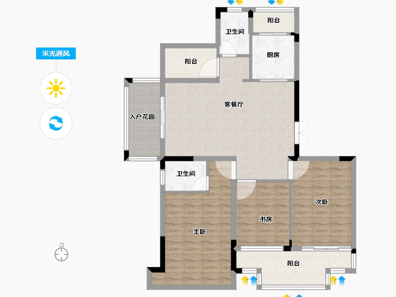 安徽省-宣城市-金銮·御林河畔-108.46-户型库-采光通风