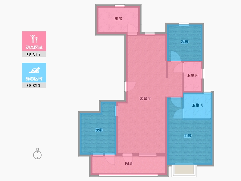 山东省-青岛市-华发四季-86.58-户型库-动静分区