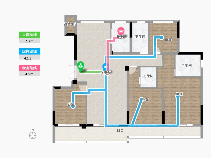 浙江省-绍兴市-金昌樾府-143.71-户型库-动静线