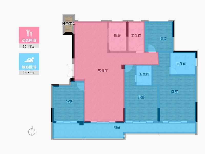 浙江省-绍兴市-金昌樾府-143.71-户型库-动静分区