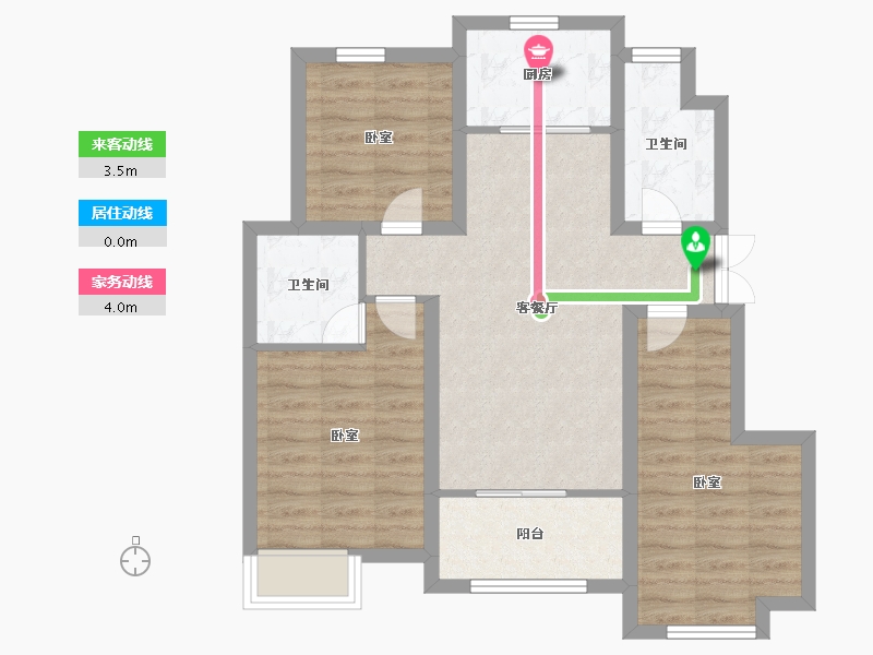 浙江省-嘉兴市-宝城都市-74.00-户型库-动静线