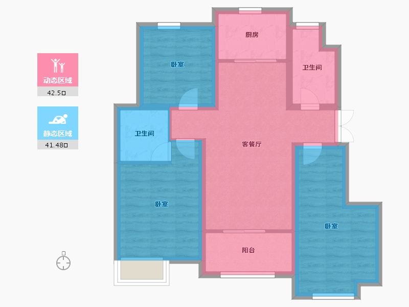 浙江省-嘉兴市-宝城都市-74.00-户型库-动静分区