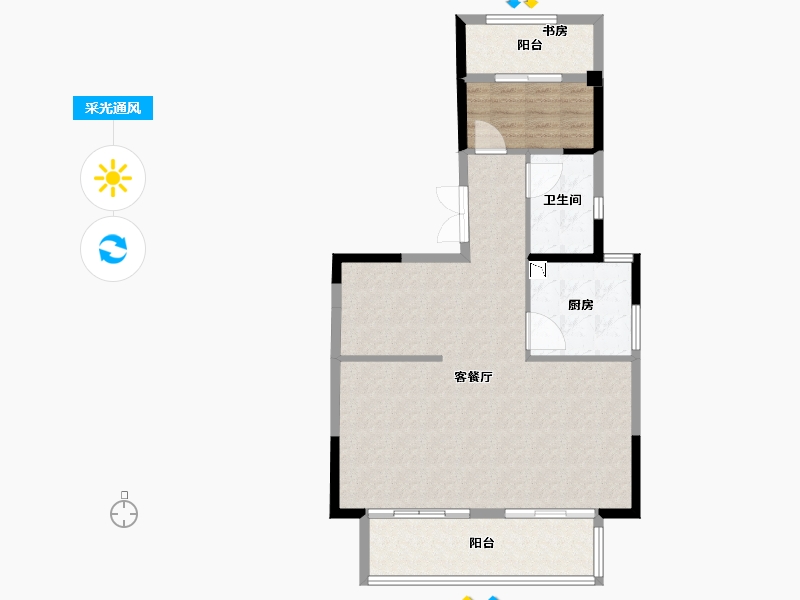 福建省-泉州市-海峡1号-86.00-户型库-采光通风