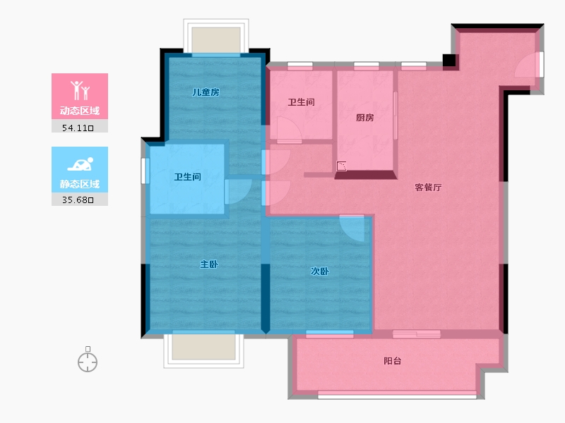 江西省-南昌市-鸿海水岸之城润园-80.00-户型库-动静分区