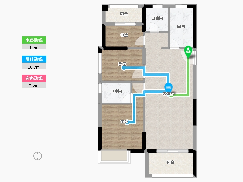 福建省-泉州市-禹洲嘉誉风华-71.32-户型库-动静线