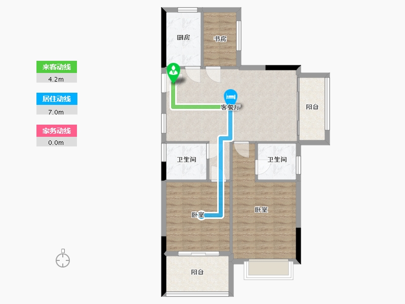 浙江省-湖州市-金福景苑-85.27-户型库-动静线