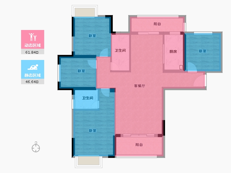 福建省-泉州市-莲花水岸阳光-96.70-户型库-动静分区