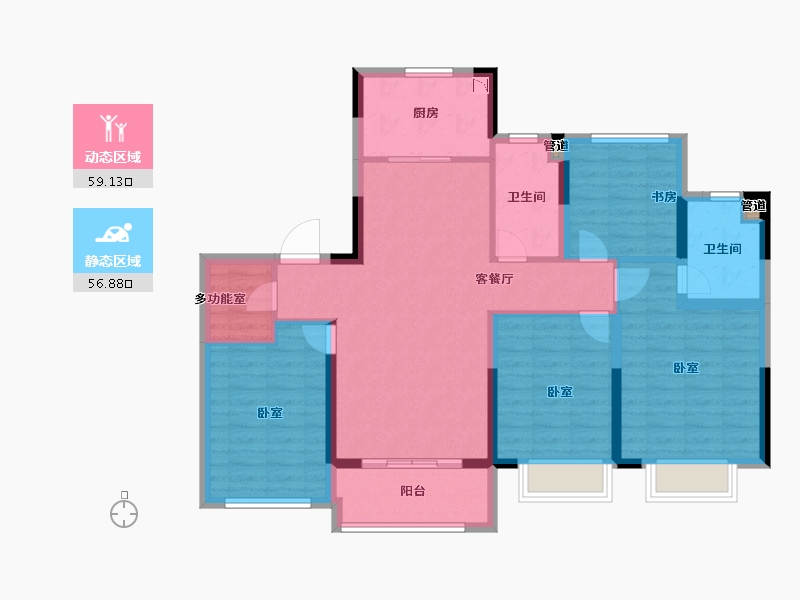 浙江省-宁波市-未来道-104.00-户型库-动静分区