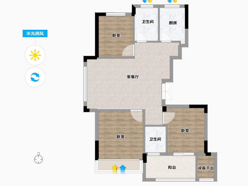 浙江省-衢州市-志城书香院-78.00-户型库-采光通风