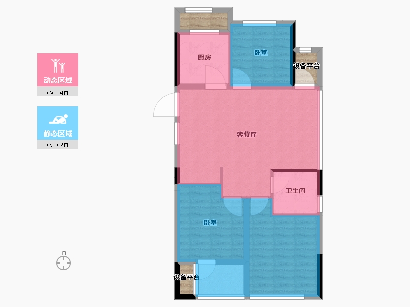 浙江省-舟山市-绿城·风华园-71.00-户型库-动静分区