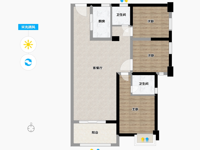 福建省-龙岩市-交发龙岩风景-88.00-户型库-采光通风