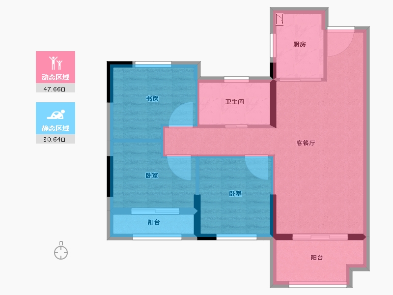 福建省-泉州市-禹洲嘉誉风华-69.89-户型库-动静分区