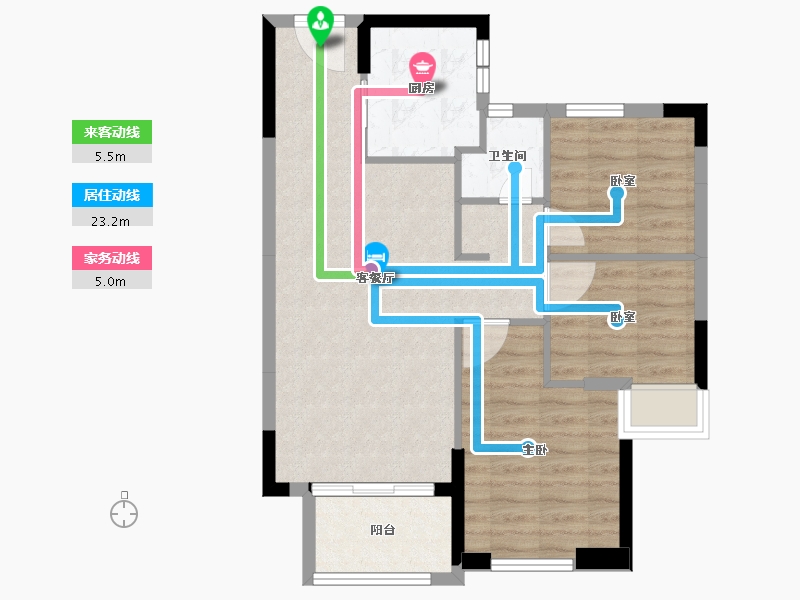 福建省-泉州市-碧桂园万顺城央壹品-69.99-户型库-动静线