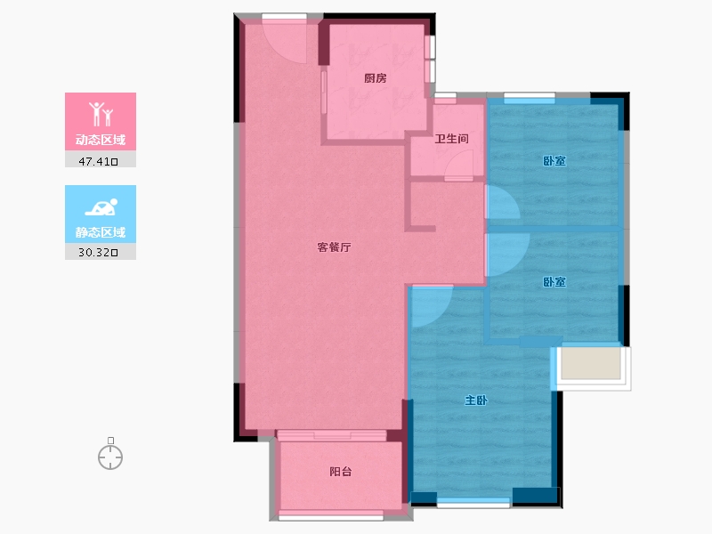 福建省-泉州市-碧桂园万顺城央壹品-69.99-户型库-动静分区