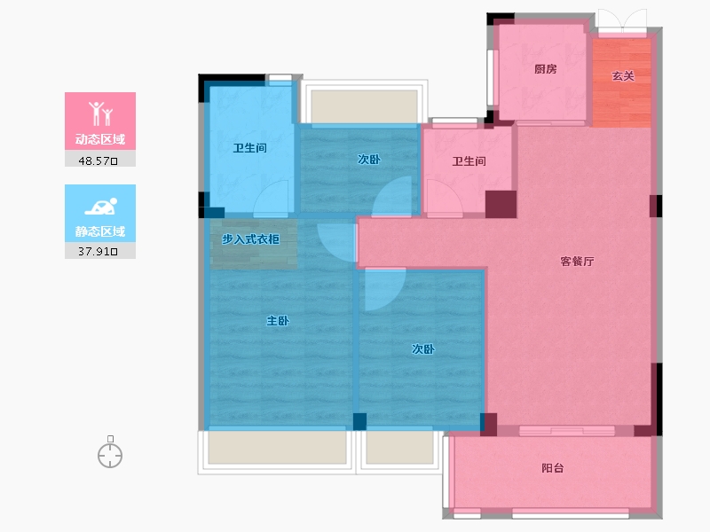 浙江省-衢州市-志城上东府-78.00-户型库-动静分区