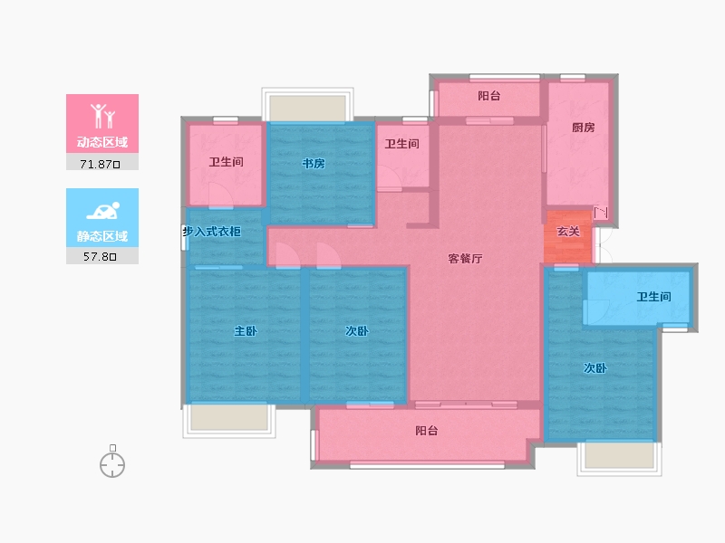 江西省-赣州市-九里峰山・玖章-116.00-户型库-动静分区