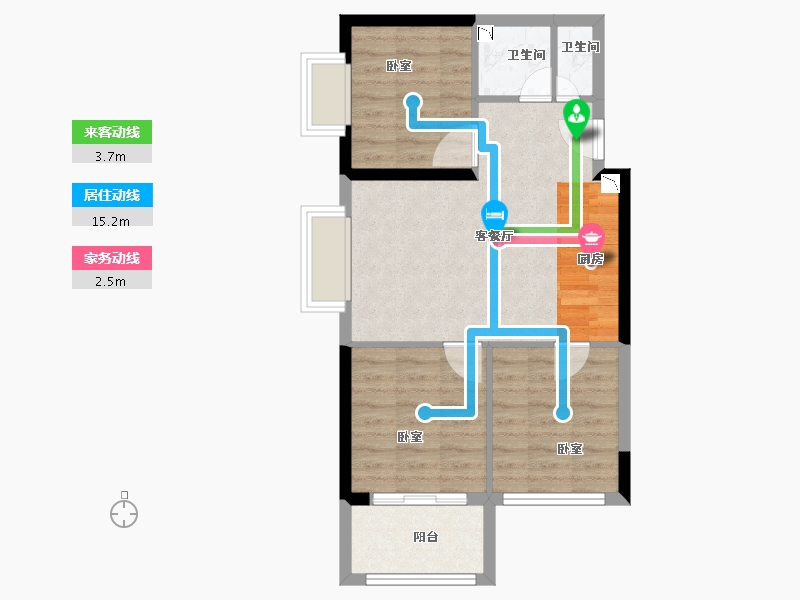 福建省-漳州市-泰禾蓝山院子-60.00-户型库-动静线