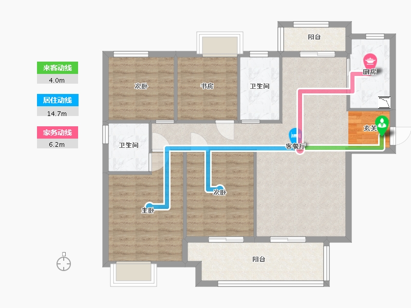 江西省-赣州市-兴国九里蓝湾-99.80-户型库-动静线