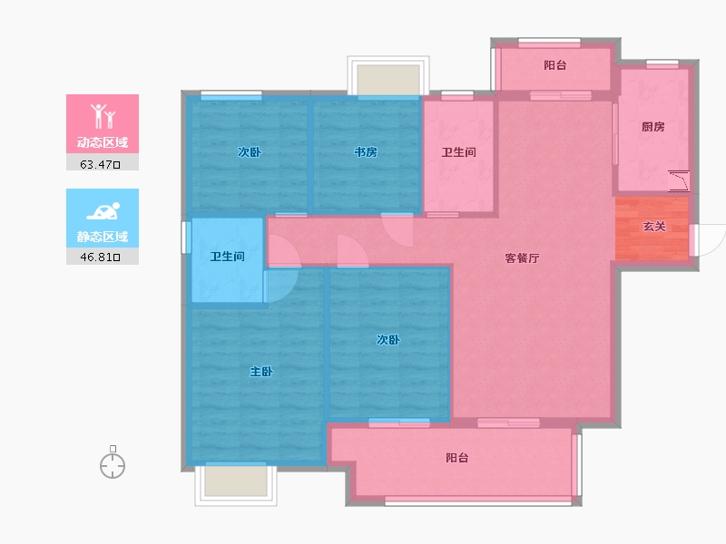 江西省-赣州市-兴国九里蓝湾-99.80-户型库-动静分区