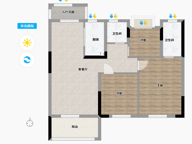 江西省-南昌市-正荣悦澜湾一期-90.00-户型库-采光通风