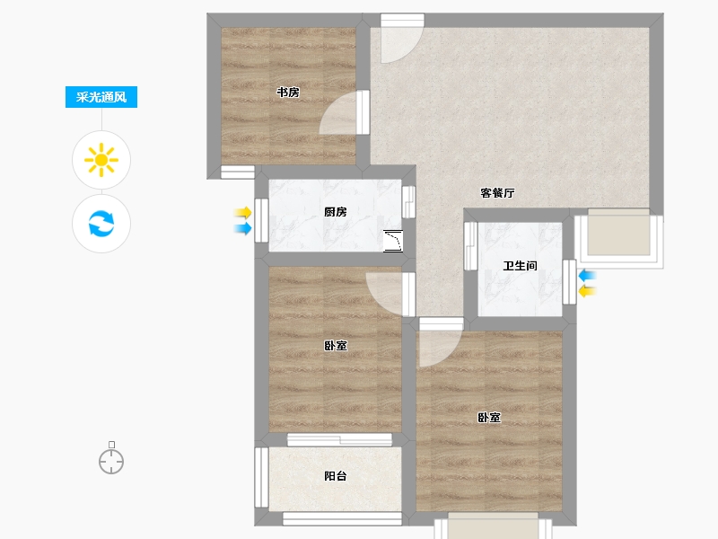 河南省-郑州市-源升金锣湾-49.33-户型库-采光通风