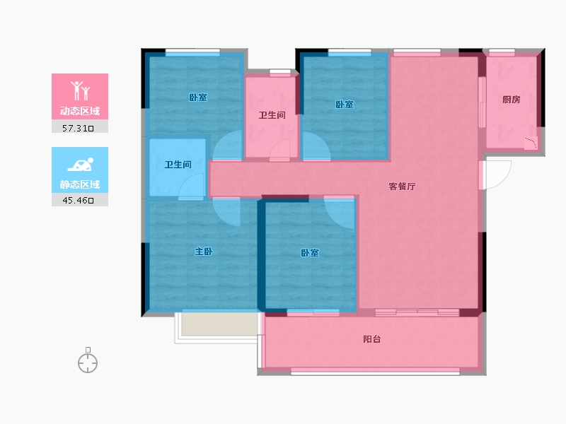 福建省-泉州市-璀璨壹号-91.99-户型库-动静分区