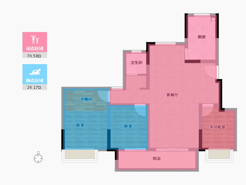 安徽省-合肥市-新滨湖孔雀城-86.00-户型库-动静分区